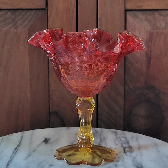 Fenton Amberina Compote - Picture 13 of 17
